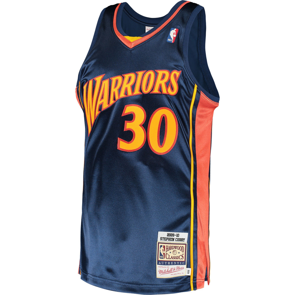 Golden State Warriors NBA Men's Mitchell & Ness Stephen Curry Navy 2009 Hardwood Classics Authentic Jersey