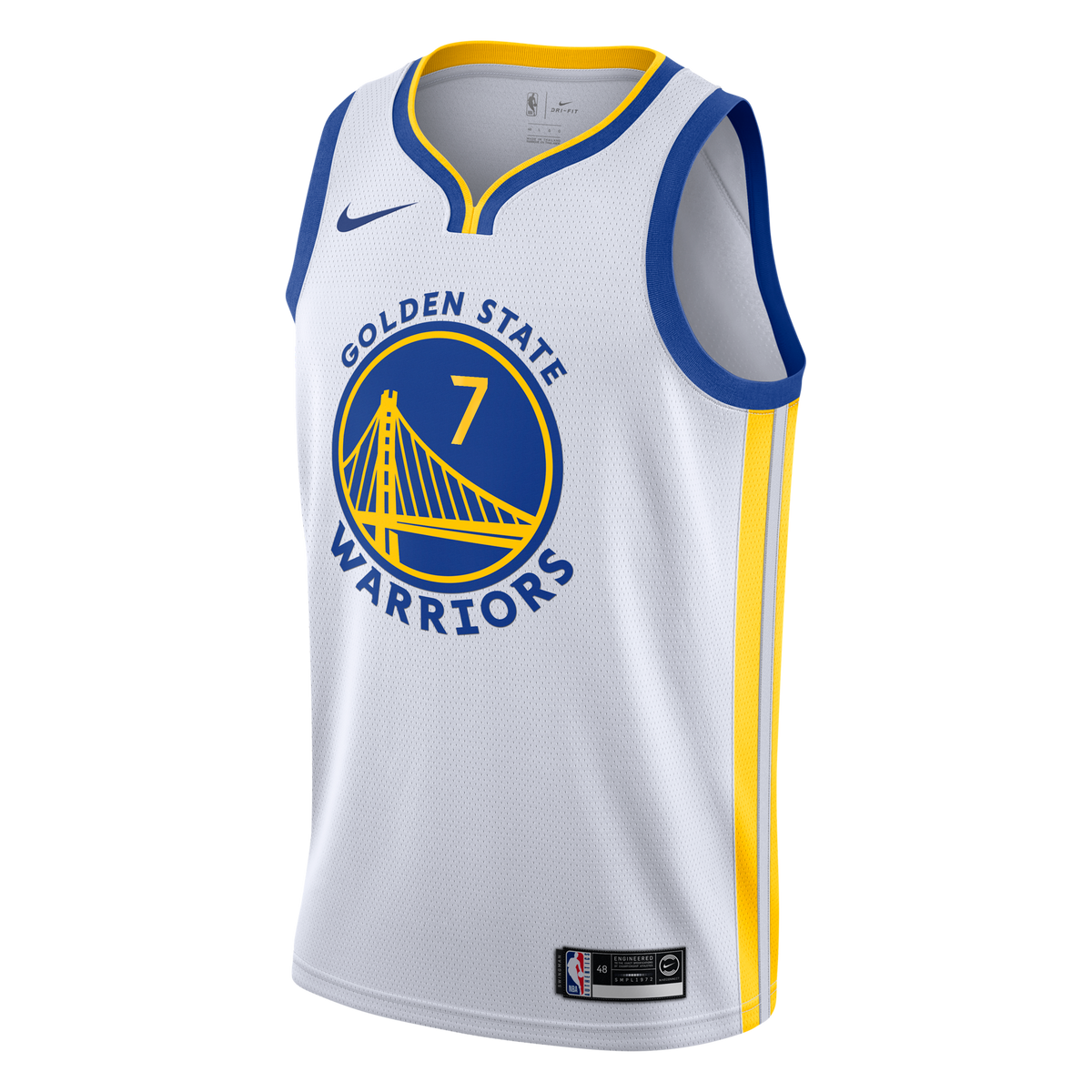 Golden State Warriors NBA Nike Association Edition Swingman Jersey - White - Kristaps Porziņģis - Youth