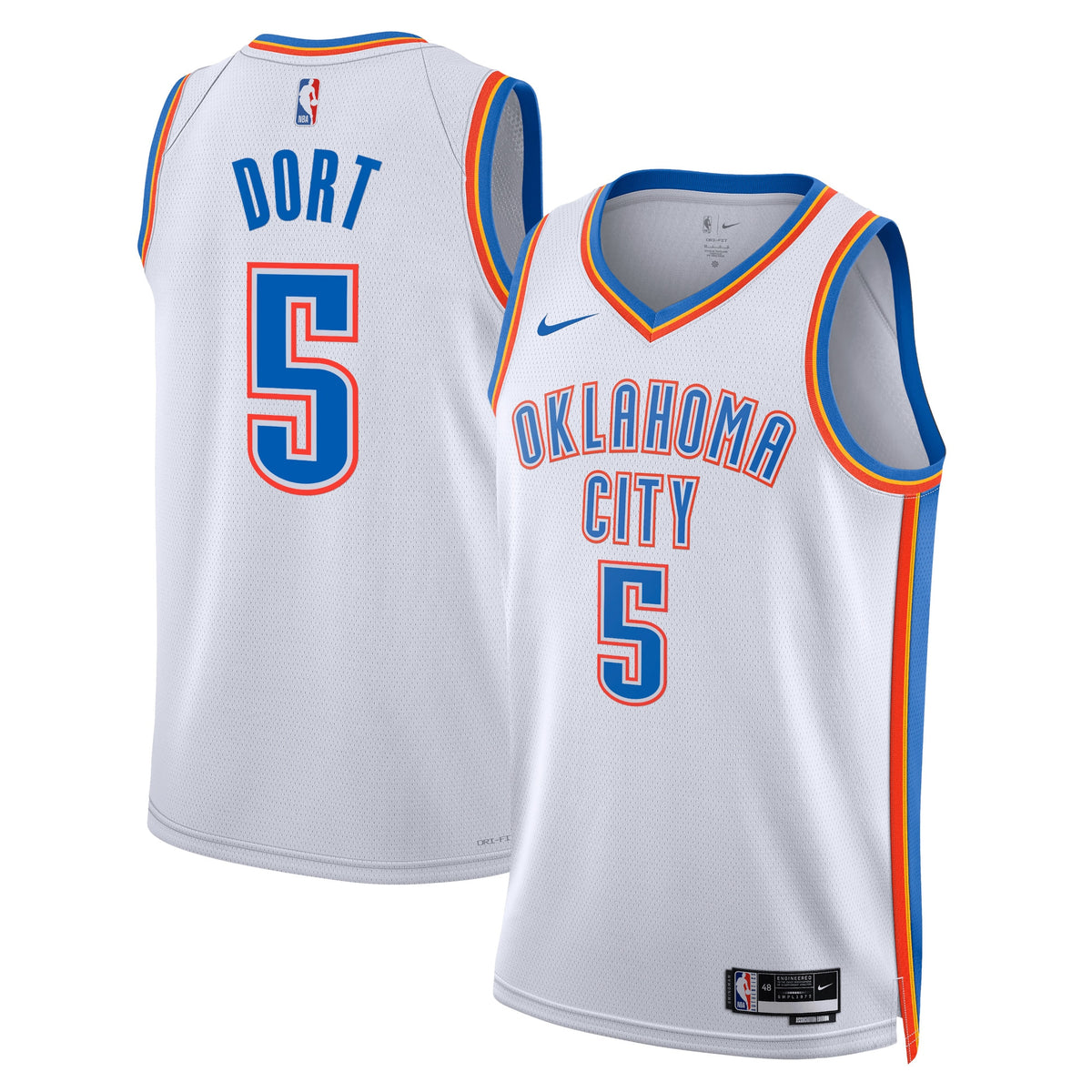 Oklahoma City Thunder NBA Nike Association Edition Swingman Jersey - White - Luguentz Dort - Unisex