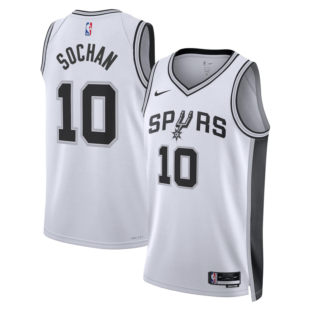 San Antonio Spurs NBA Nike Association Edition Swingman Jersey - White - Jeremy Sochan - Unisex