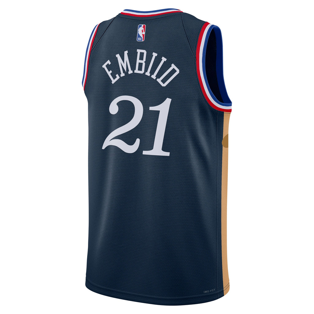 Philadelphia 76ers NBA Nike 2025/26 City Edition Swingman Jersey - Navy - Joel Embiid - Unisex