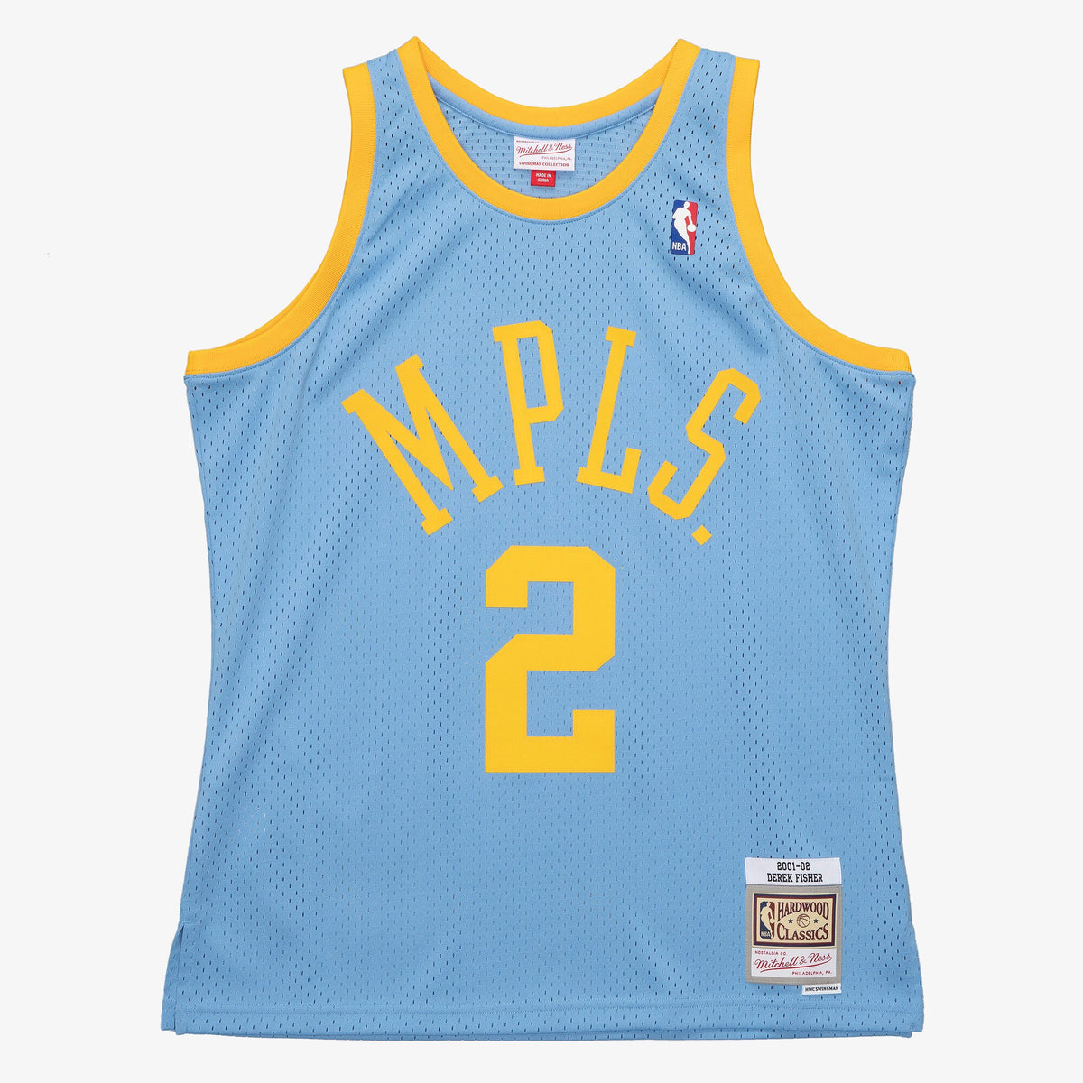 Los Angeles Lakers NBA Mitchell & Ness Derek Fisher 2001 Swingman Authentic Jersey - Columbia Blue