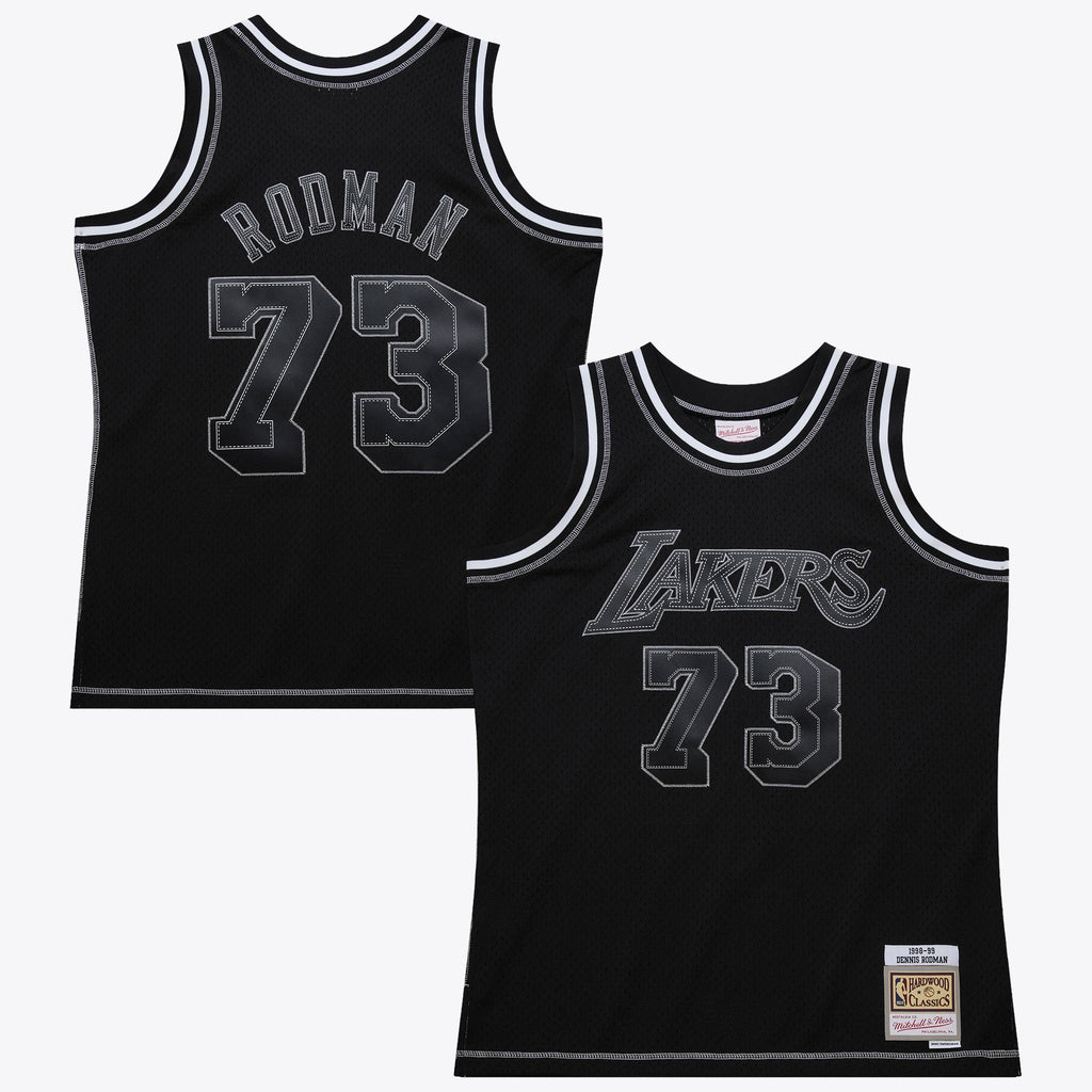 Los Angeles Lakers NBA Mitchell & Ness Dennis Rodman 1998 Contrast 2K Swingman Jersey - Black