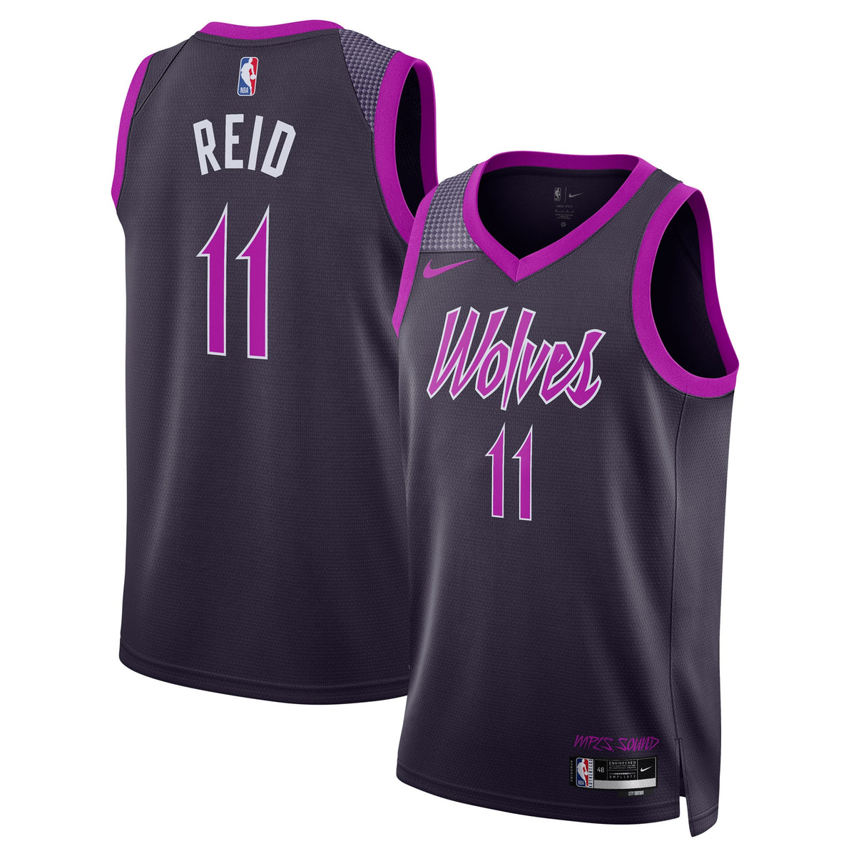 Minnesota Timberwolves NBA Nike 2025/26 City Edition Swingman Jersey - Black - Naz Reid - Unisex
