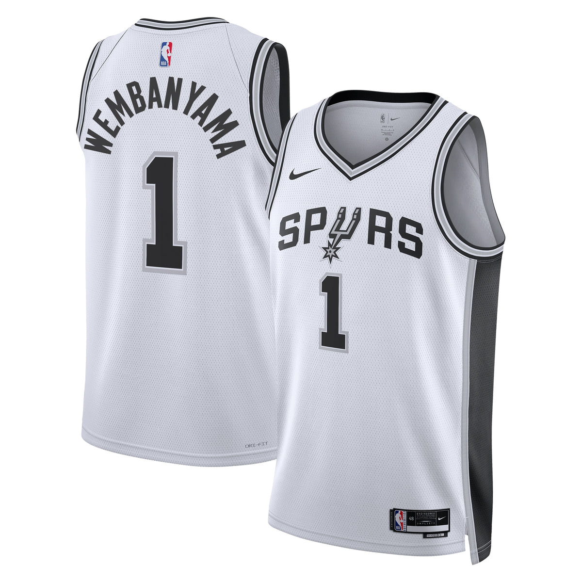 San Antonio Spurs NBA Nike Association Edition Swingman Jersey - White - Victor Wembanyama - Unisex