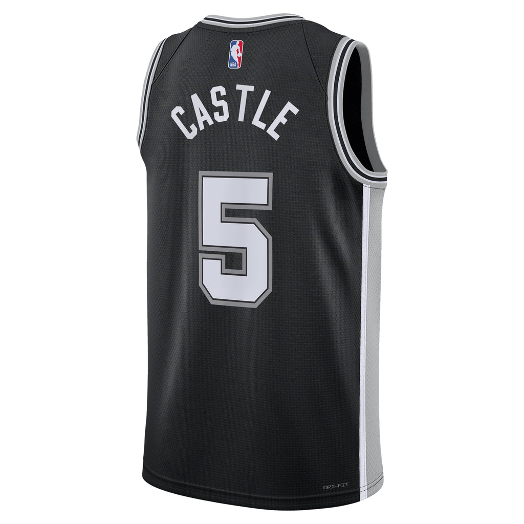 San Antonio Spurs NBA Nike Icon Swingman Jersey - Black - Stephon Castle - Unisex