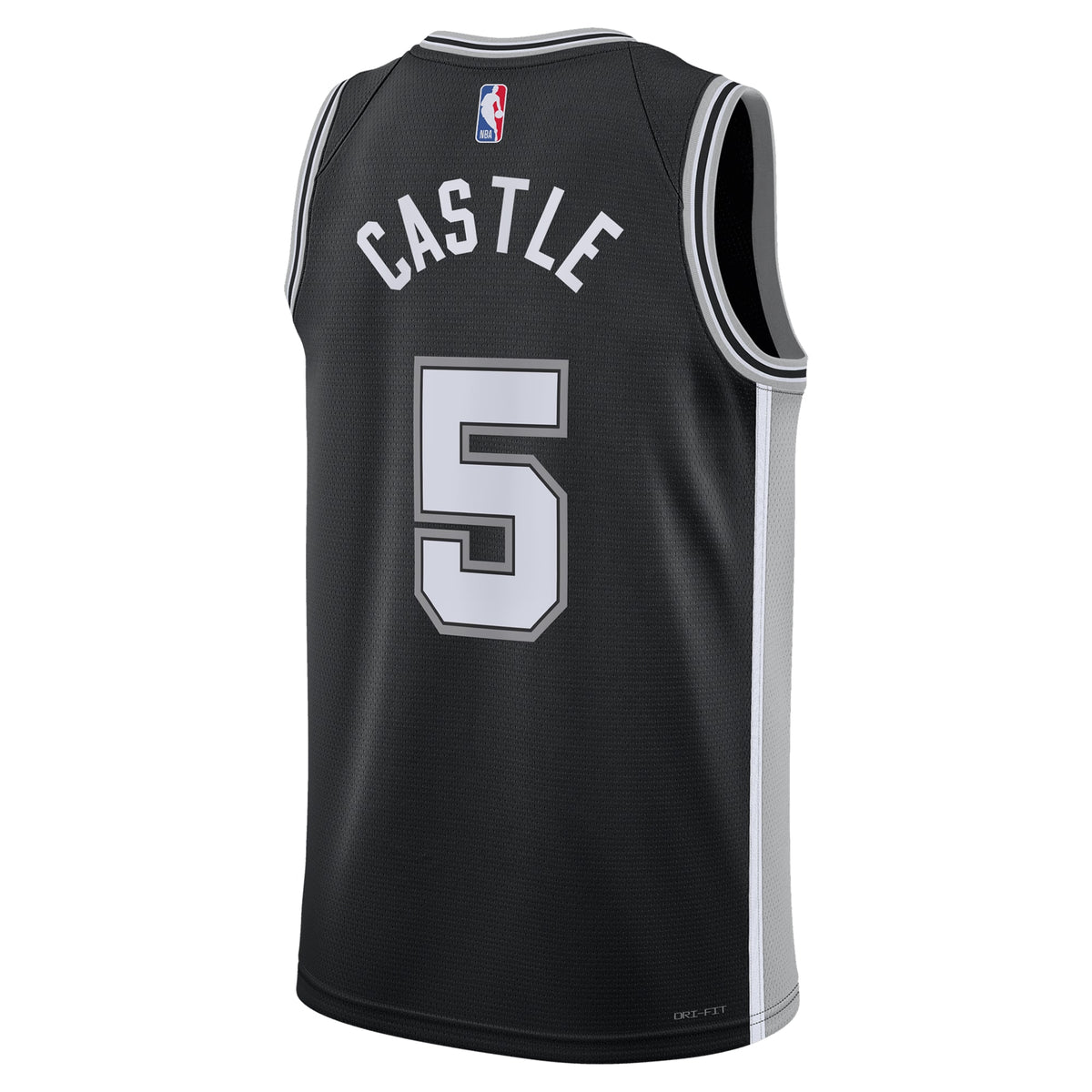 San Antonio Spurs NBA Nike Icon Swingman Jersey - Black - Stephon Castle - Unisex