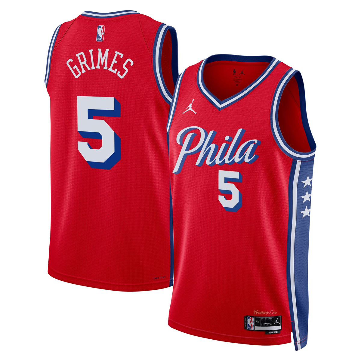 Philadelphia 76ers NBA Jordan Brand Statement Edition Swingman Jersey - Red - Quentin Grimes - Unisex