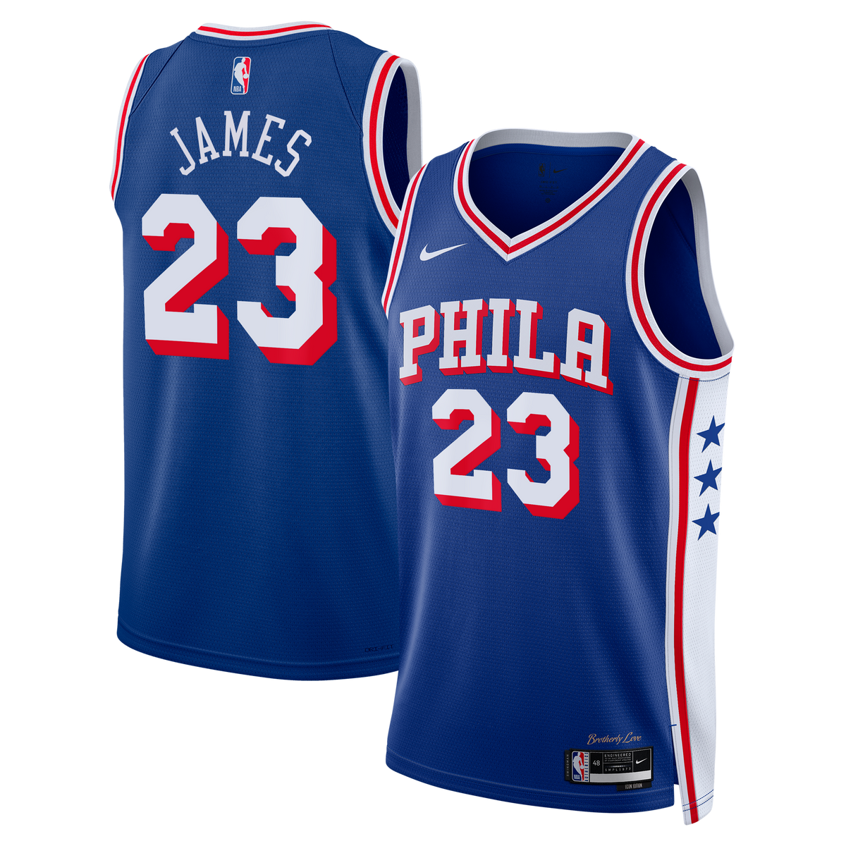Philadelphia 76ers NBA Nike Icon Edition Swingman Jersey - Royal - LeBron James - Unisex