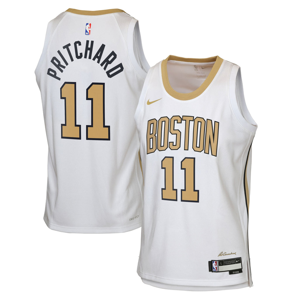 Boston Celtics NBA Nike 2025/26 City Edition Swingman Jersey - White - Payton Pritchard - Youth
