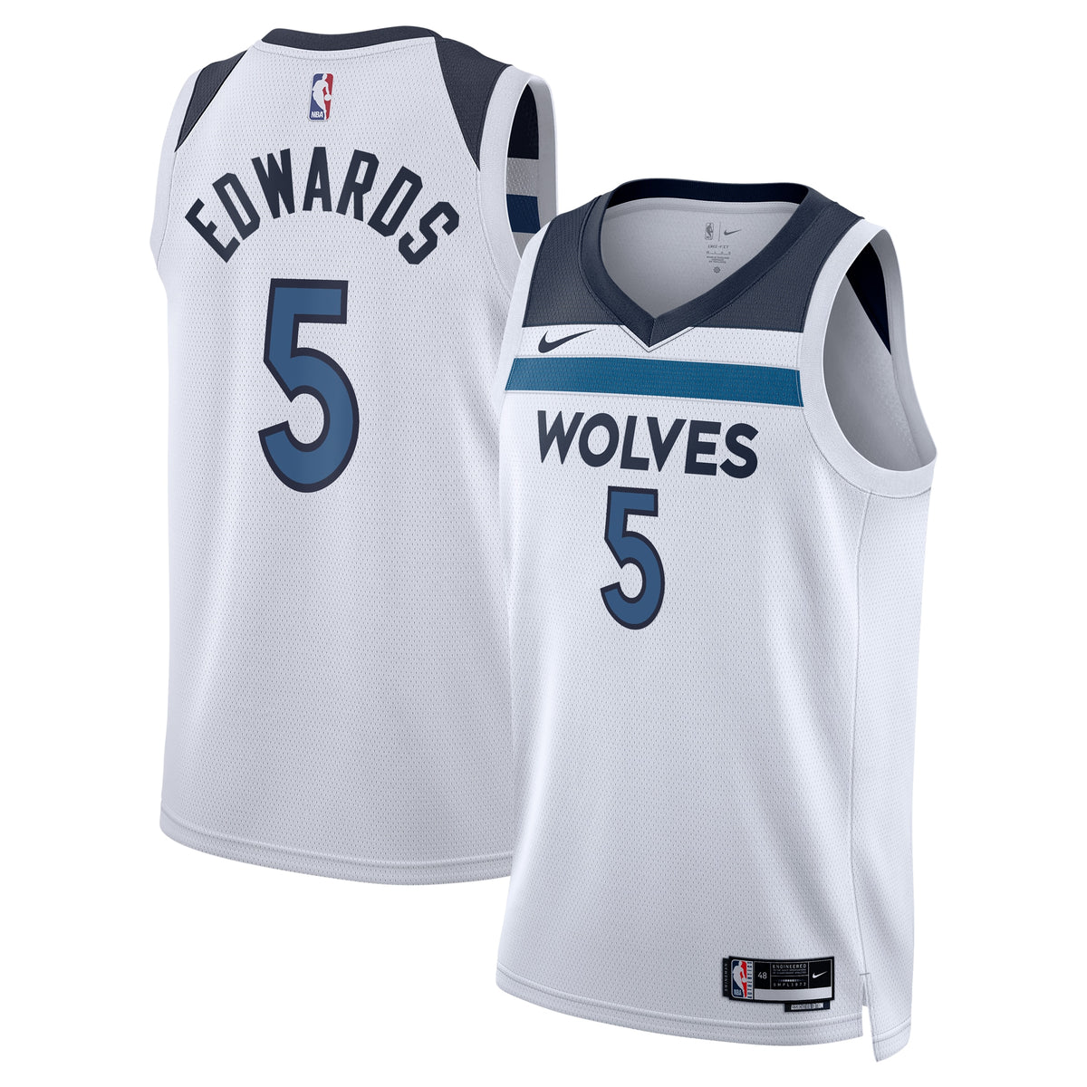 Minnesota Timberwolves NBA Nike Association Edition Swingman Jersey - White - Anthony Edwards - Unisex