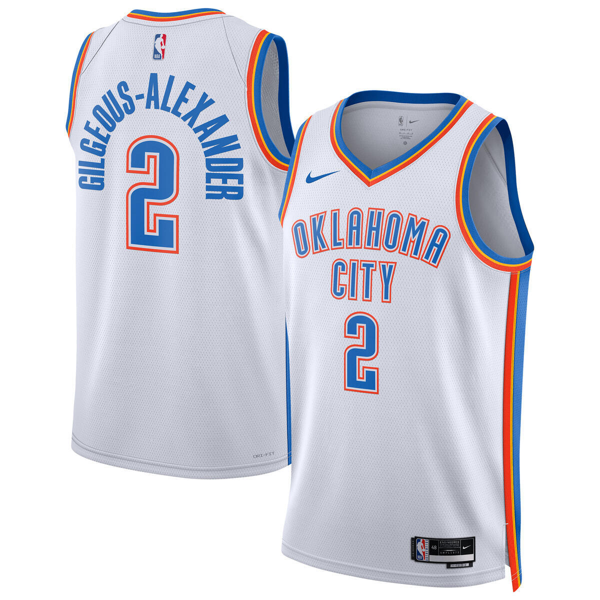 Oklahoma City Thunder NBA Nike Association Swingman Jersey - Gilgeous-Alexander - Unisex