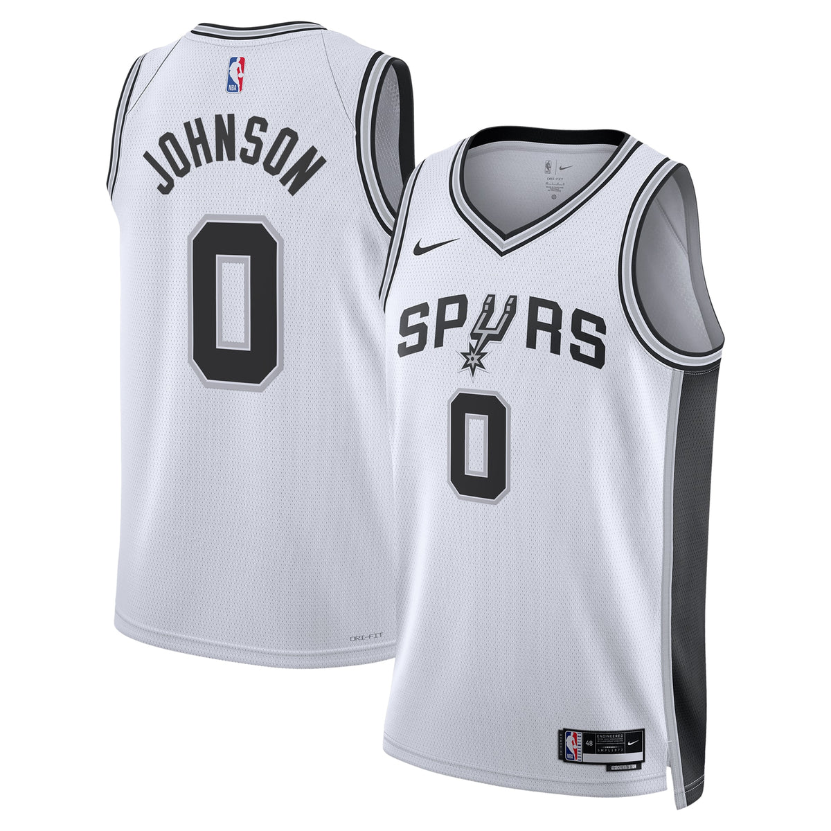 San Antonio Spurs NBA Nike Association Edition Swingman Jersey - White - Keldon Johnson - Unisex