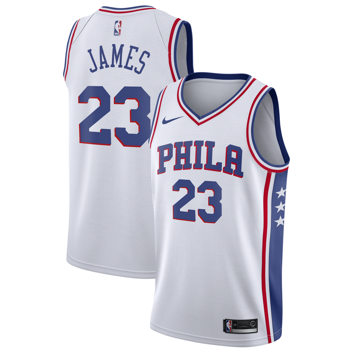 Philadelphia 76ers NBA Nike Association Edition Swingman Jersey - White - LeBron James - Youth