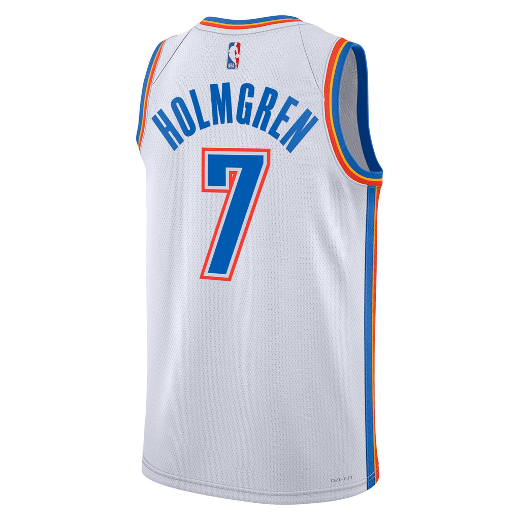 Oklahoma City Thunder NBA Nike Association Edition Swingman Jersey - White - Chet Holmgren - Unisex