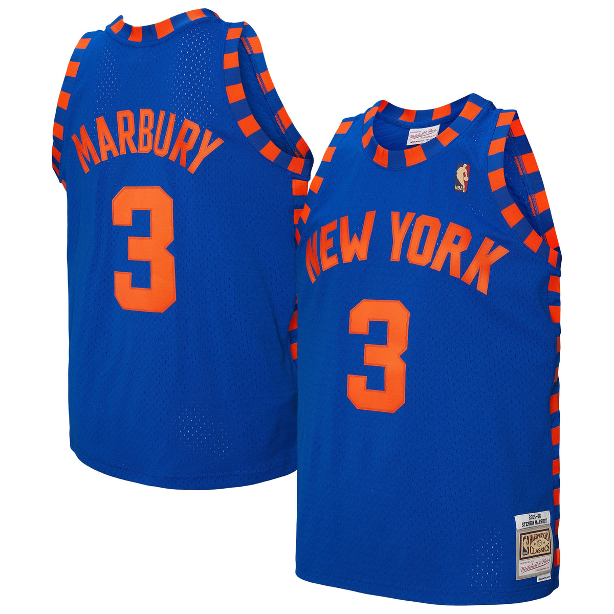 New York Knicks NBA Men's Mitchell & Ness Stephon Marbury Blue 2005/06 Hardwood Classics Swingman Jersey