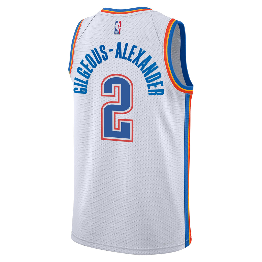 Oklahoma City Thunder NBA Nike Association Edition Swingman Jersey - White - Shai Gilgeous-Alexander - Youth