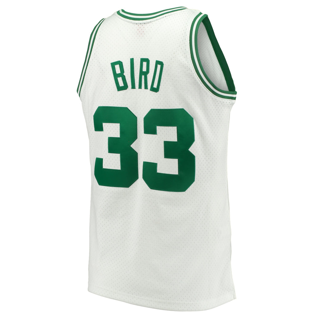 Boston Celtics NBA Men's Mitchell & Ness Larry Bird White 1985-86 Hardwood Classics Swingman Jersey