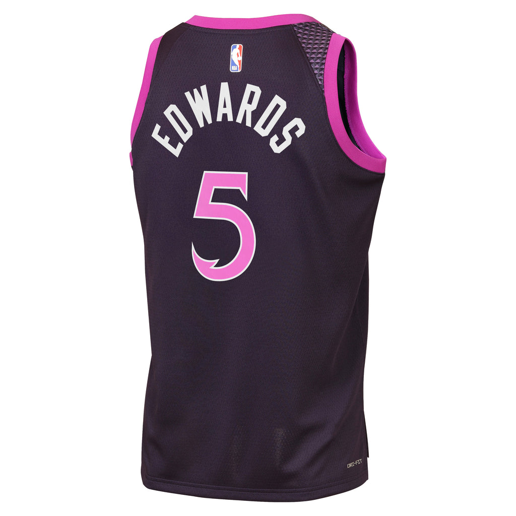 Minnesota Timberwolves NBA Nike 2025/26 City Edition Swingman Jersey - Black - Anthony Edwards - Youth