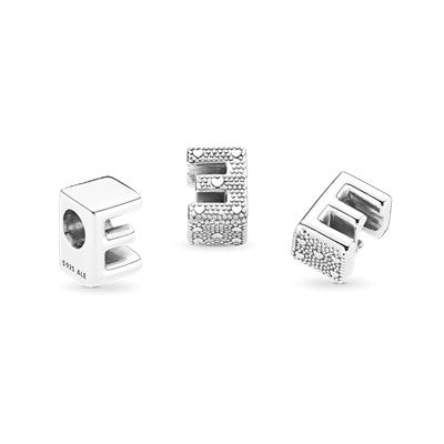 PANDORA Letter E Alphabet Charm Sterling Silver Charms Bracelet Charm Jewelry Gift