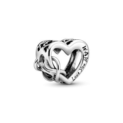 PANDORA Love You Mum Infinity Heart Charm Sterling Silver Charms Bracelet Charm Jewelry Gift