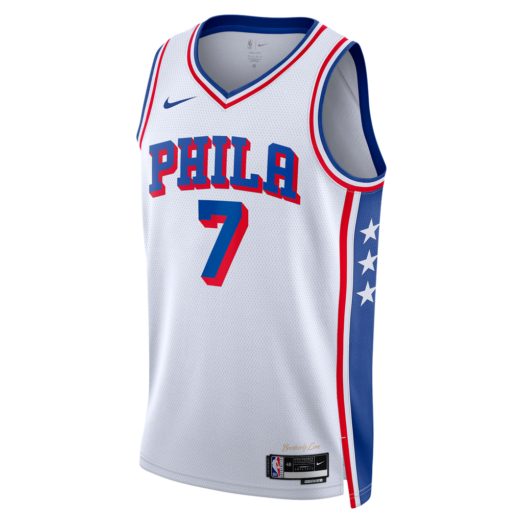 Philadelphia 76ers NBA Nike Association Edition Swingman Jersey - White - Jaylen Brown - Unisex