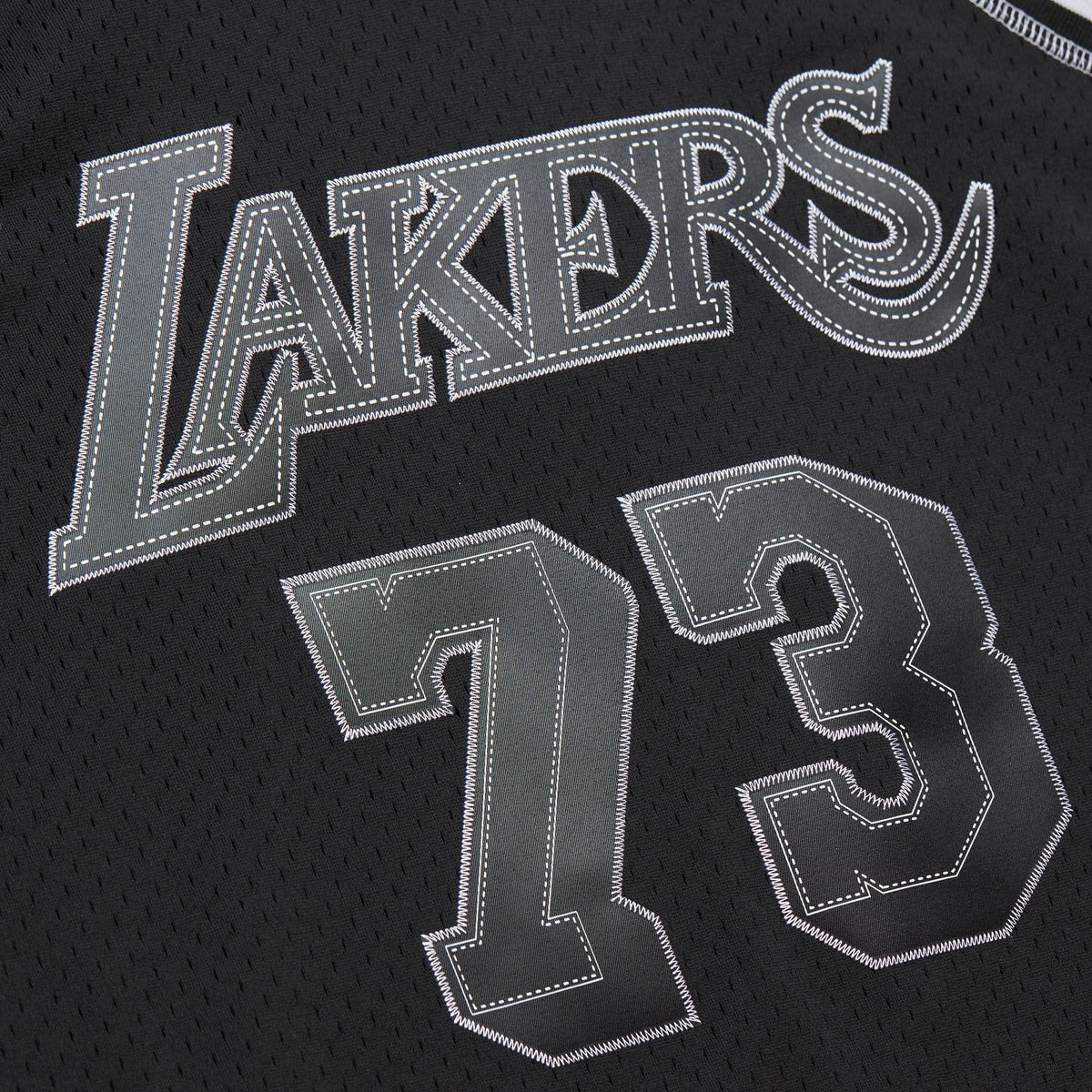 Los Angeles Lakers NBA Mitchell & Ness Dennis Rodman 1998 Contrast 2K Swingman Jersey - Black
