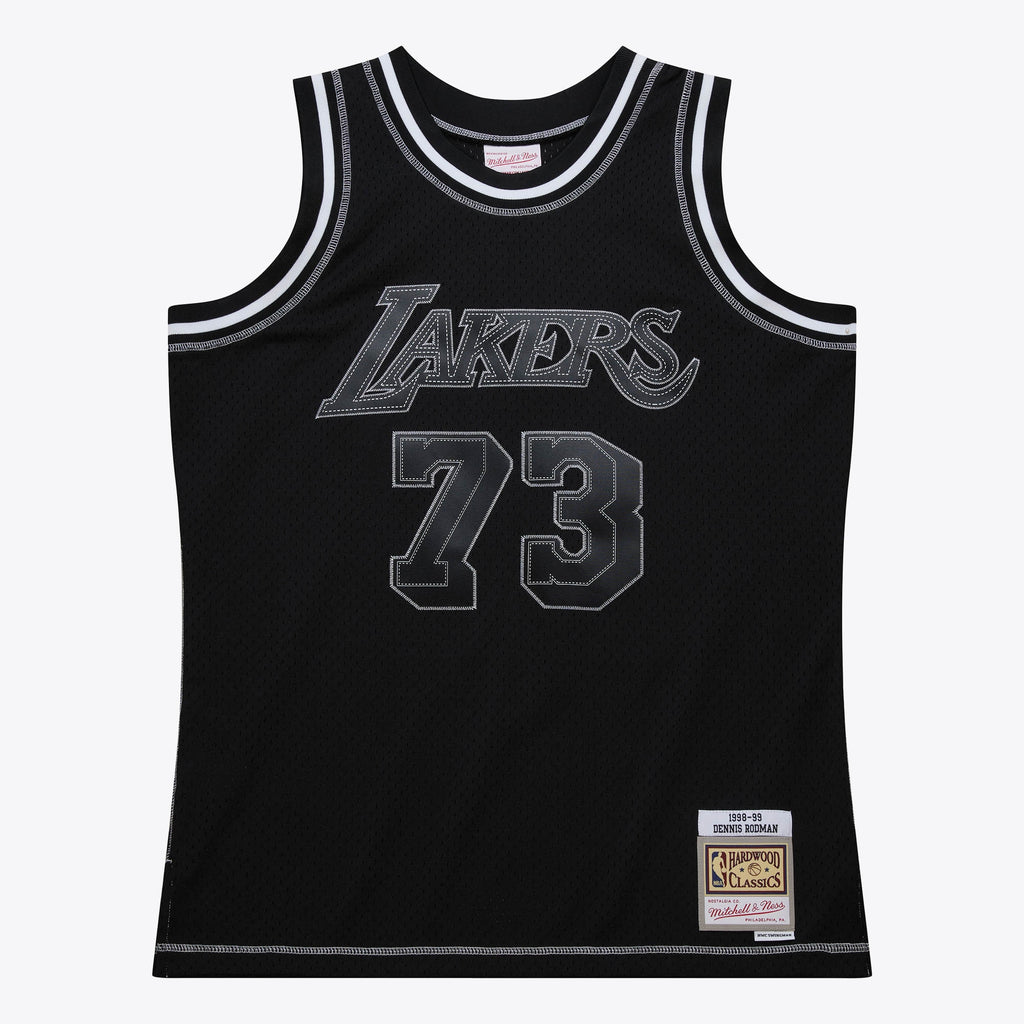Los Angeles Lakers NBA Mitchell & Ness Dennis Rodman 1998 Contrast 2K Swingman Jersey - Black
