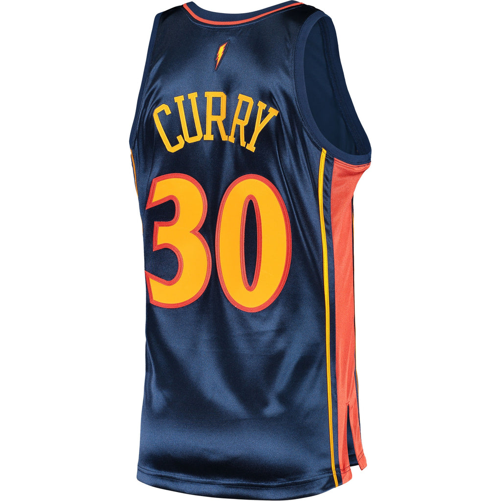 Golden State Warriors NBA Men's Mitchell & Ness Stephen Curry Navy 2009 Hardwood Classics Authentic Jersey