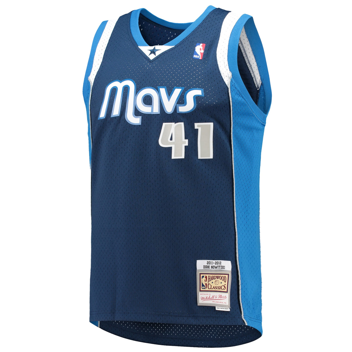 Dallas Mavericks NBA Men's Mitchell & Ness Dirk Nowitzki Navy 2011/12 Hardwood Classics Swingman Jersey