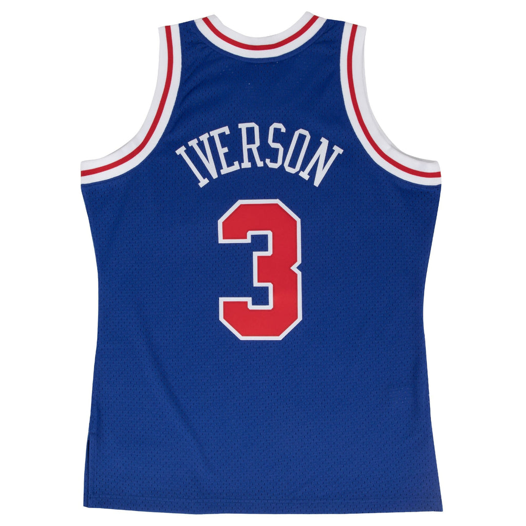 Philadelphia 76ers NBA Allen Iverson 1997 Hardwood Classics Alternate Swingman Jersey by Mitchell & Ness - Blue - Men's