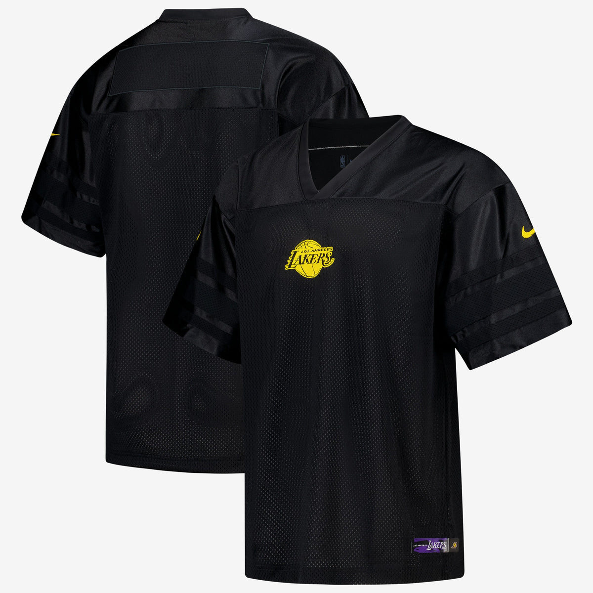 Los Angeles Lakers NBA Nike Courtside Football Jersey - Black - Men's