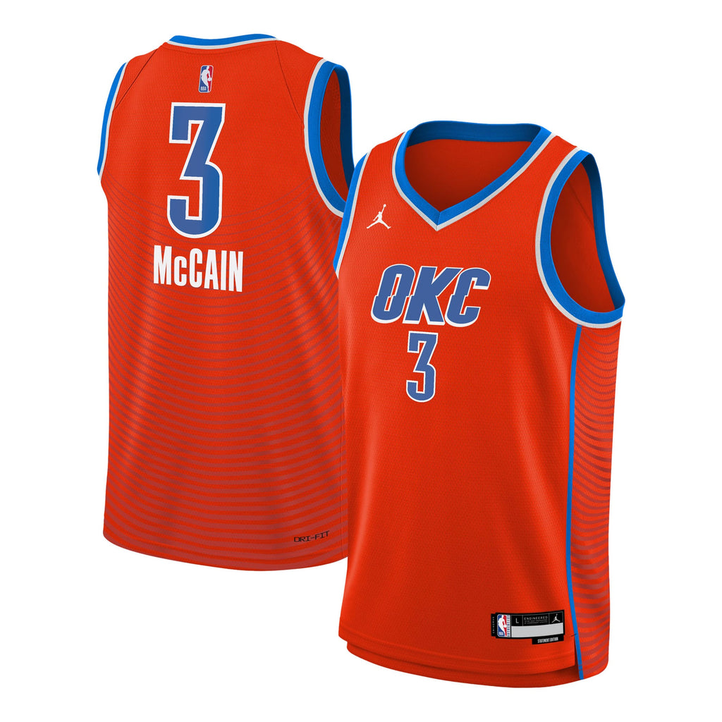 Oklahoma City Thunder NBA Jordan Brand Statement Edition Swingman Jersey - Orange - Jared McCain - Youth