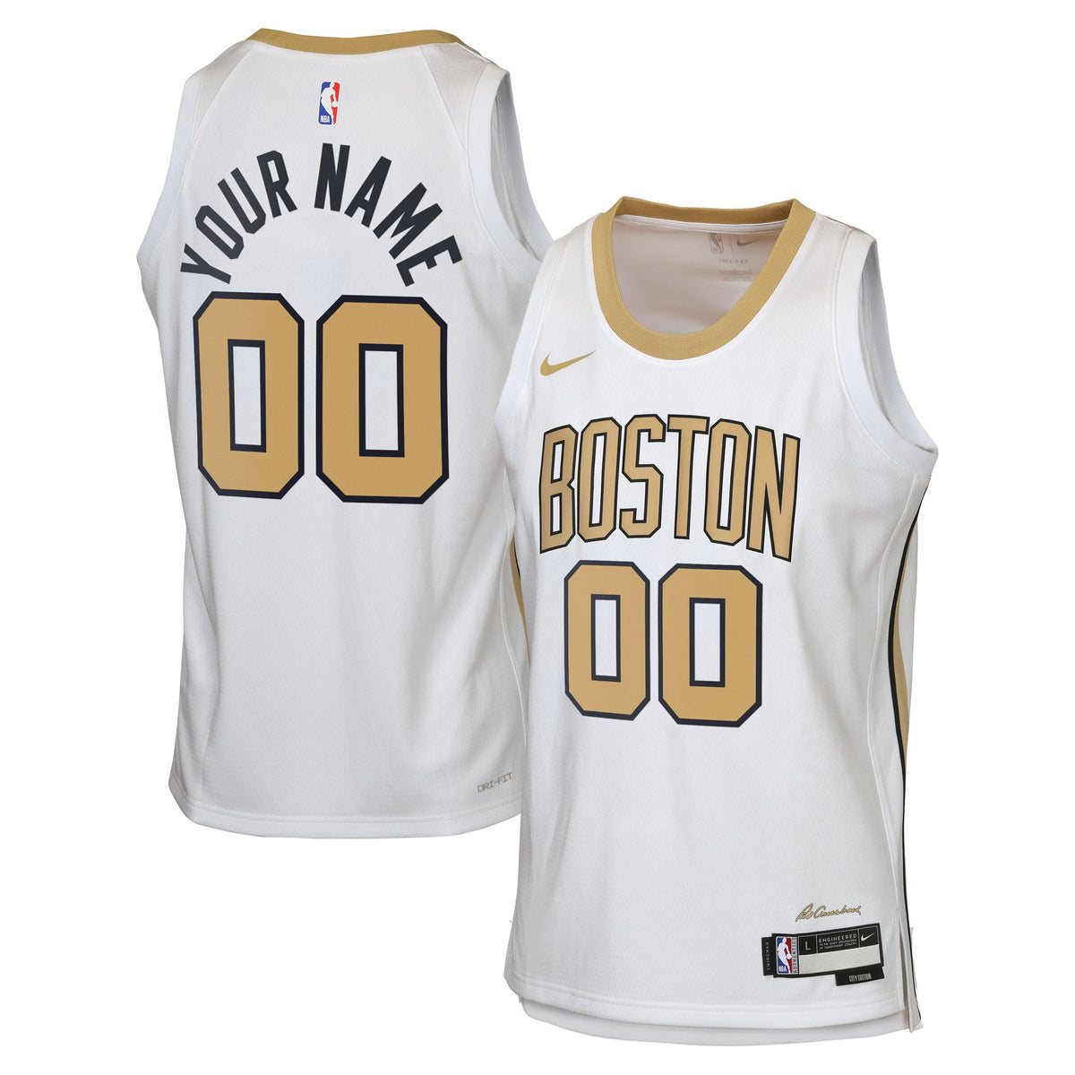 Boston Celtics NBA Nike 2025/26 City Edition Swingman Jersey - Custom - Youth