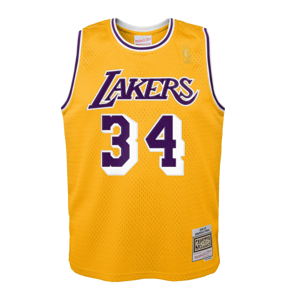 Los Angeles Lakers NBA Shaquille O'Neal Hardwood Classics Road Jersey - Youth