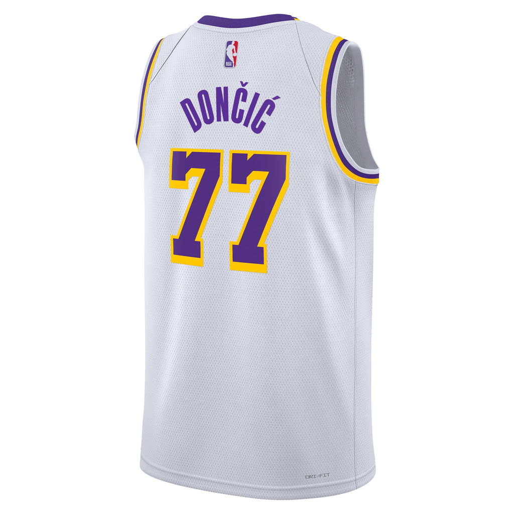 Los Angeles Lakers NBA Nike Association Edition Swingman Jersey - White - Luka Dončić - Unisex
