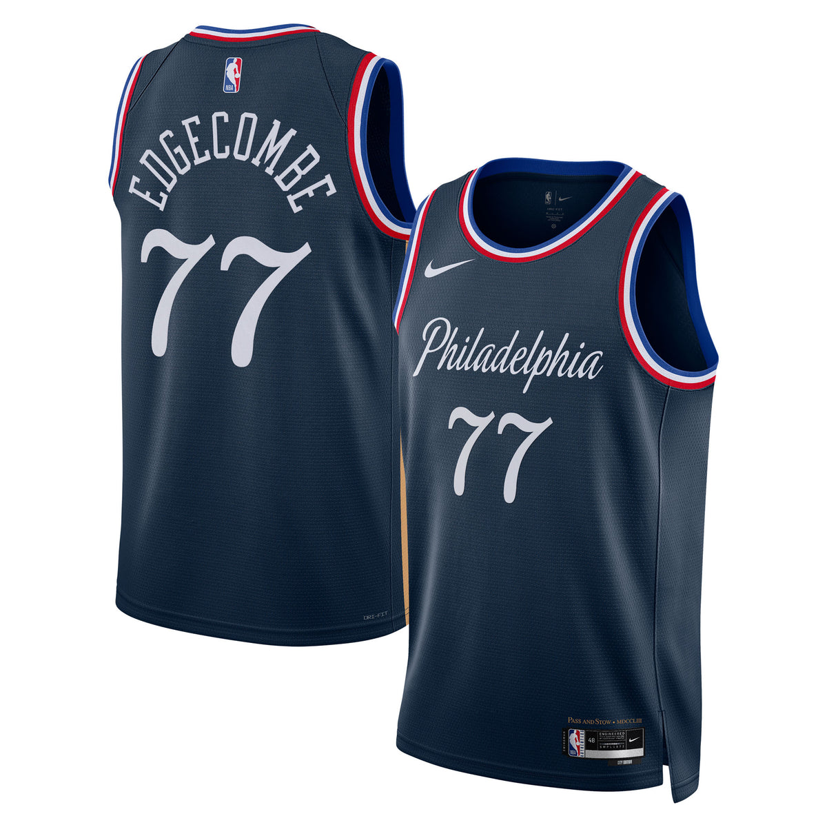 Philadelphia 76ers NBA Nike 2025/26 City Edition Swingman Jersey - Navy - VJ Edgecombe - Unisex