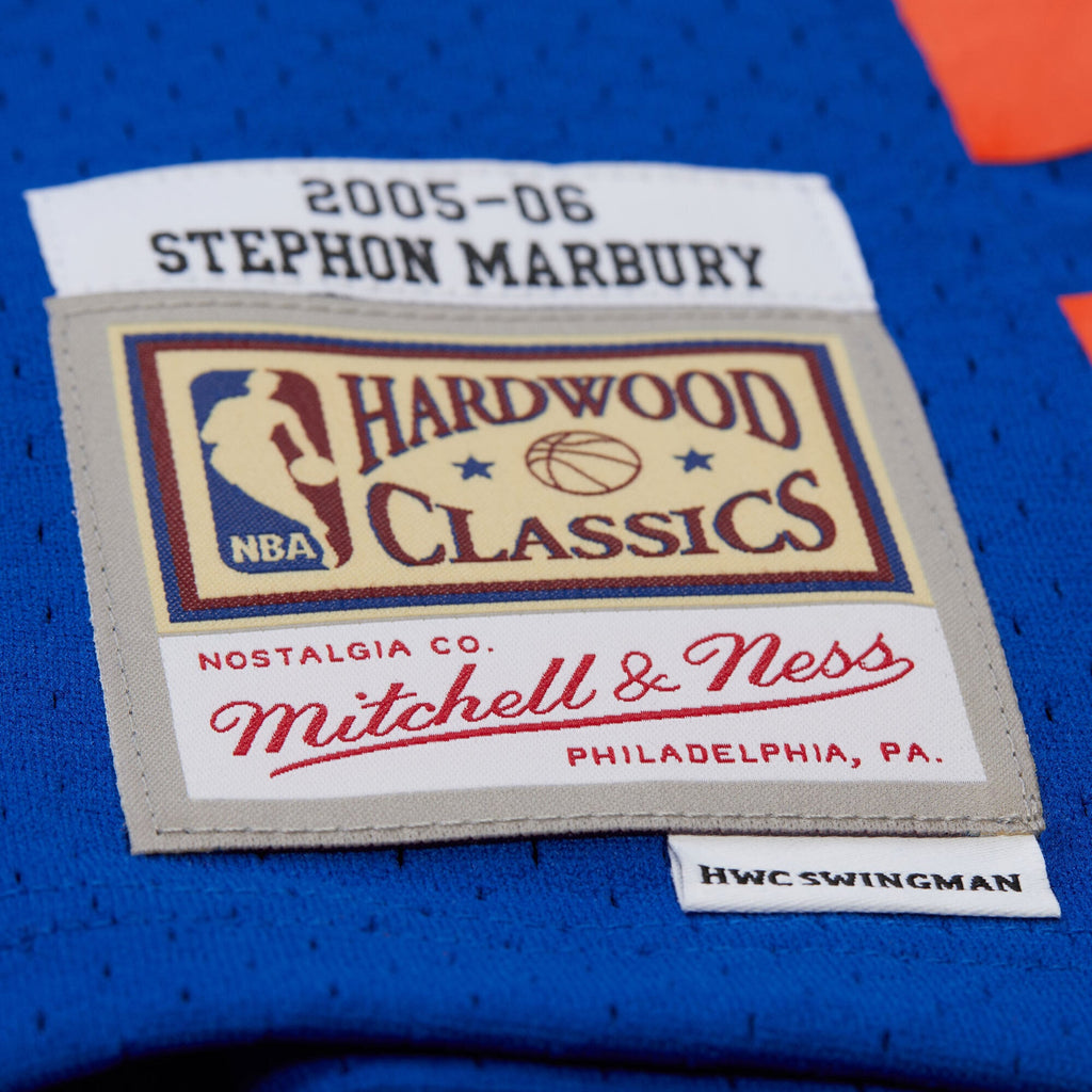 New York Knicks NBA Men's Mitchell & Ness Stephon Marbury Blue 2005/06 Hardwood Classics Swingman Jersey