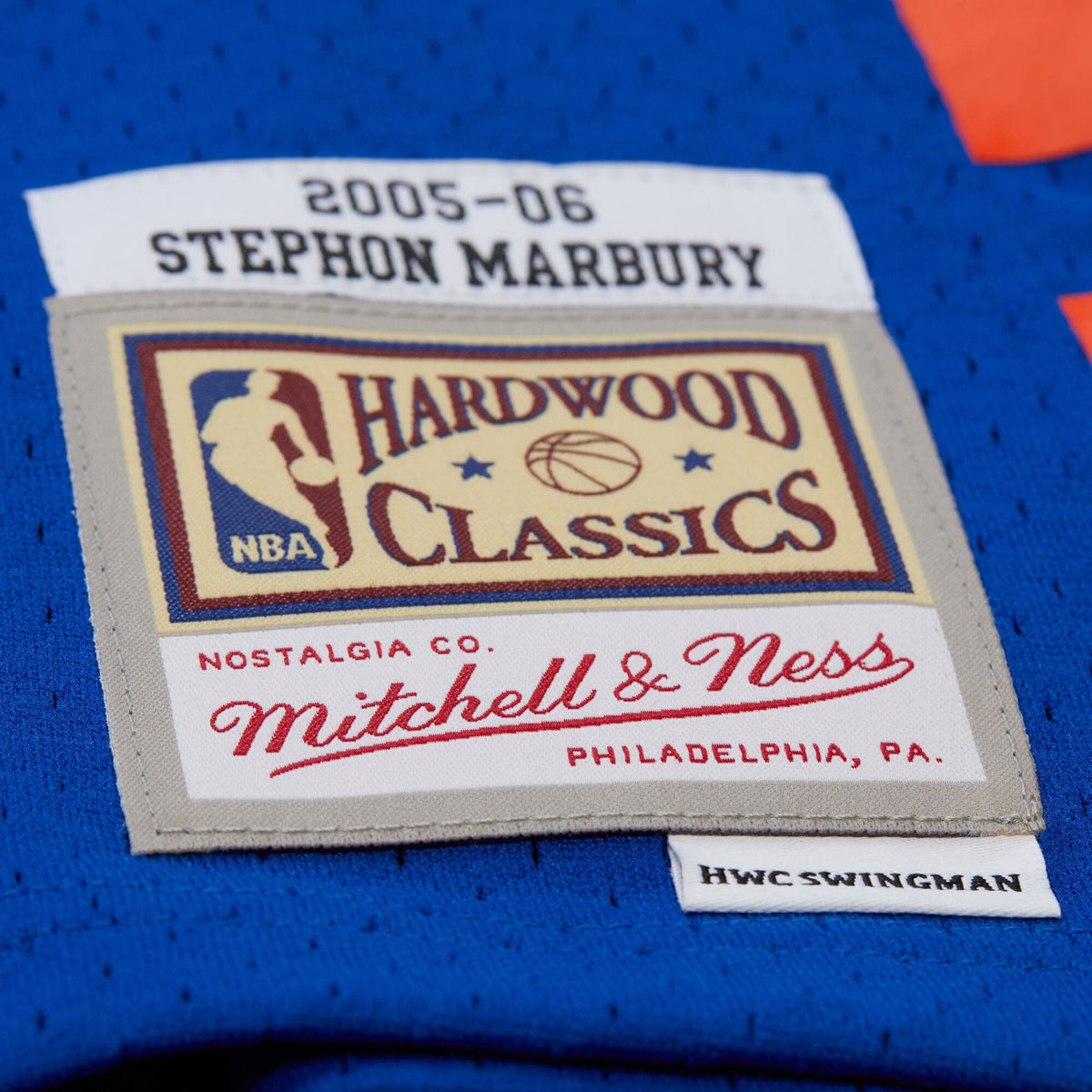 New York Knicks NBA Men's Mitchell & Ness Stephon Marbury Blue 2005/06 Hardwood Classics Swingman Jersey