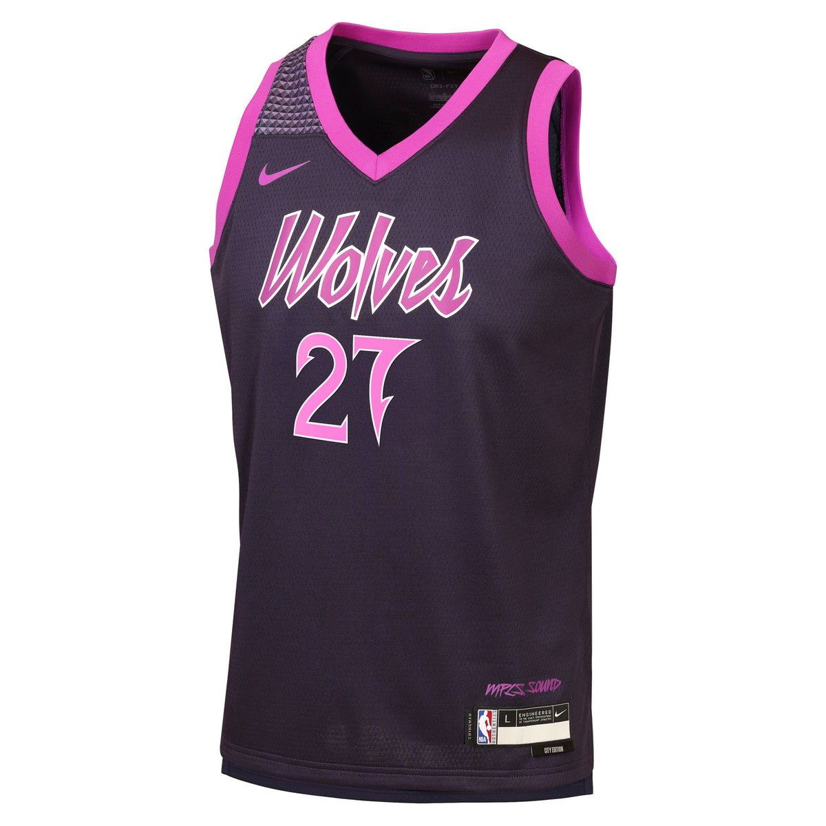 Minnesota Timberwolves NBA Nike 2025/26 City Edition Swingman Jersey - Black - Rudy Gobert - Youth
