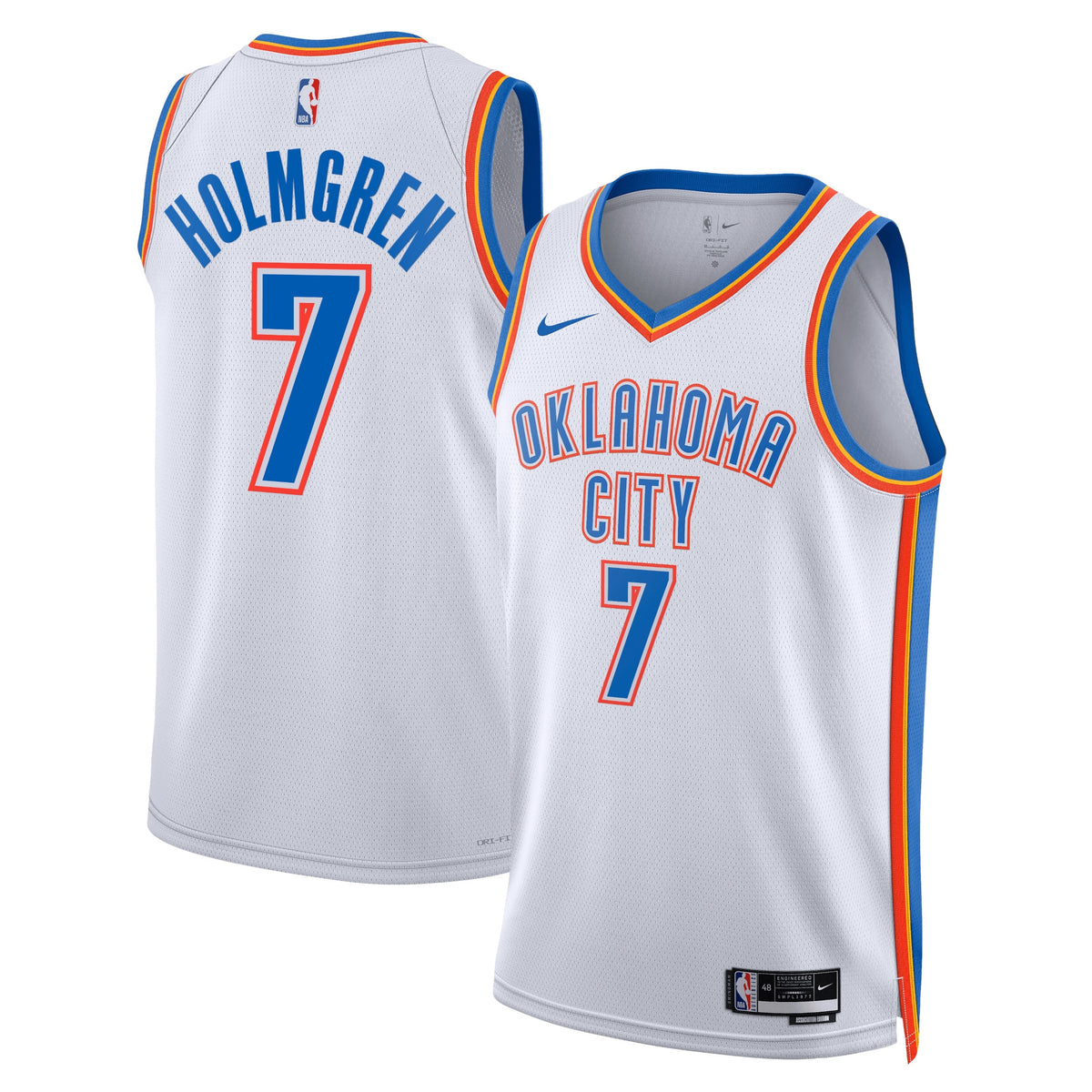 Oklahoma City Thunder NBA Nike Association Edition Swingman Jersey - White - Chet Holmgren - Unisex