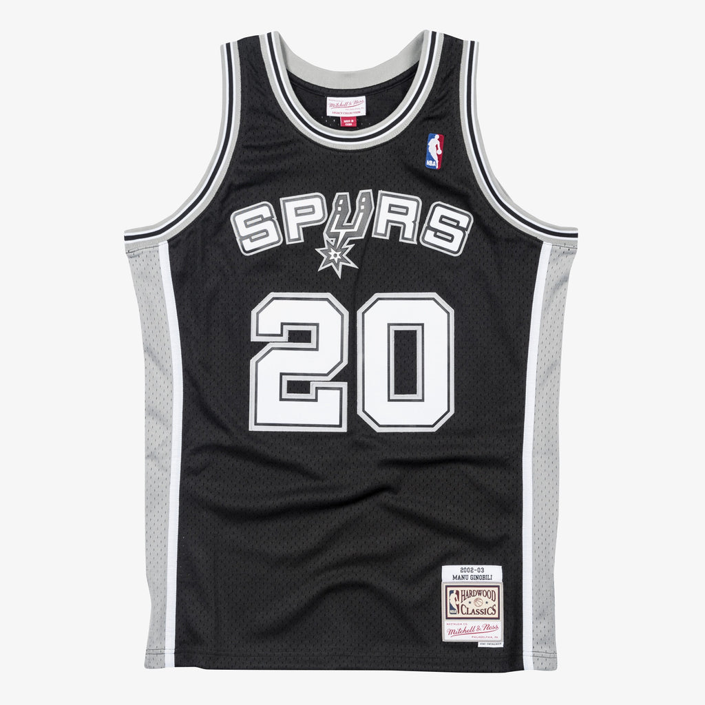 San Antonio Spurs NBA Mitchell & Ness Swingman Jersey Manu Ginobili 2002-03