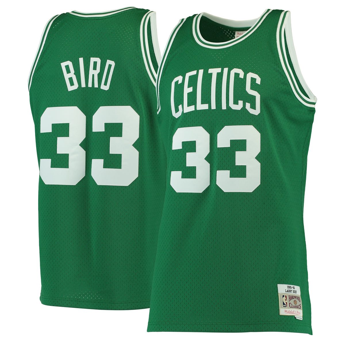 Boston Celtics NBA Men's Mitchell & Ness Larry Bird White 1985-86 Hardwood Classics Swingman Jersey