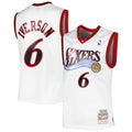Philadelphia 76ers NBA Men's Mitchell & Ness Allen Iverson White 2002/03 Hardwood Classics Swingman Jersey