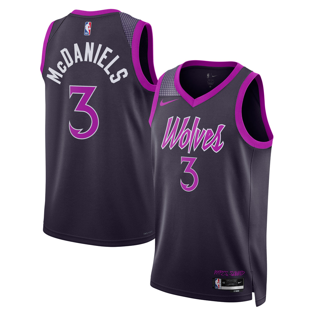 Minnesota Timberwolves NBA Nike 2025/26 City Edition Swingman Jersey - Black - Jaden McDaniels - Unisex