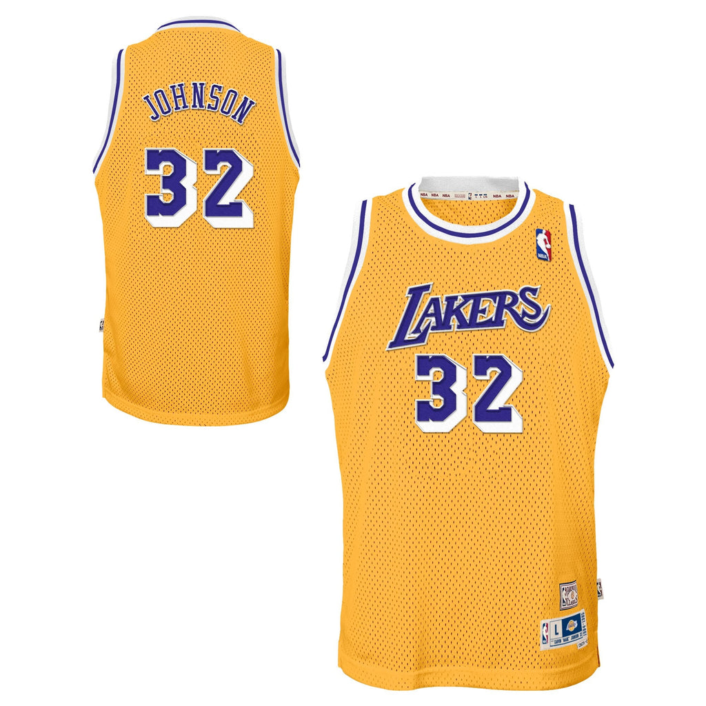 Los Angeles Lakers NBA Magic Johnson 1984-85 Hardwood Classics Home Swingman Jersey - Light Gold - Youth