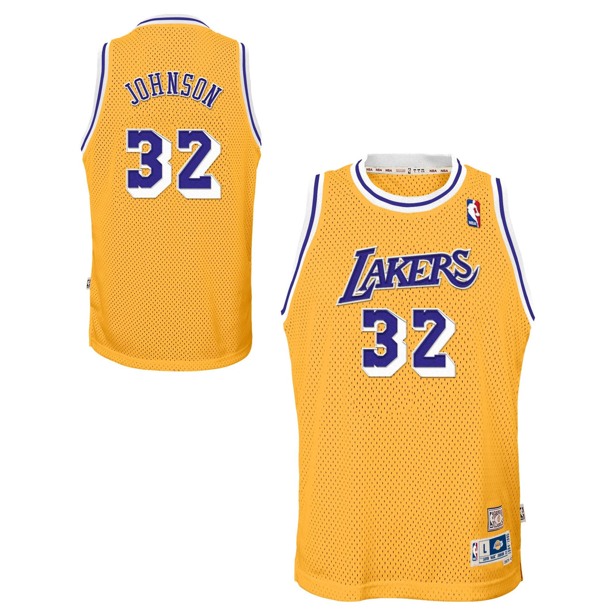Los Angeles Lakers NBA Magic Johnson 1984-85 Hardwood Classics Home Swingman Jersey - Light Gold - Youth