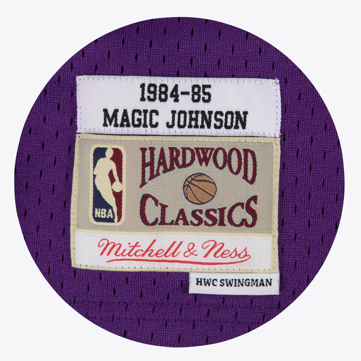 Los Angeles Lakers NBA Magic Johnson 1984-85 Hardwood Classics Road Swingman Jersey By Mitchell & Ness - Purple - Men's