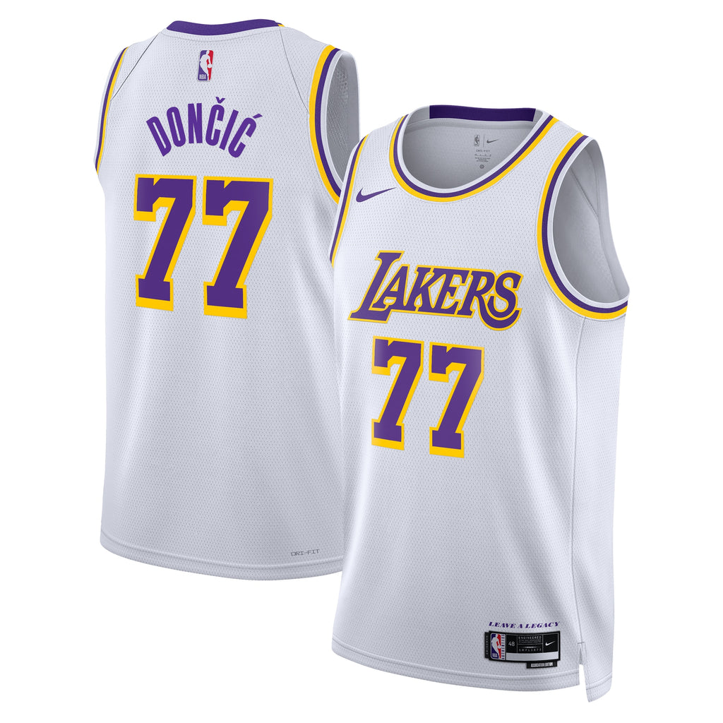 Los Angeles Lakers NBA Nike Association Edition Swingman Jersey - White - Luka Dončić - Unisex