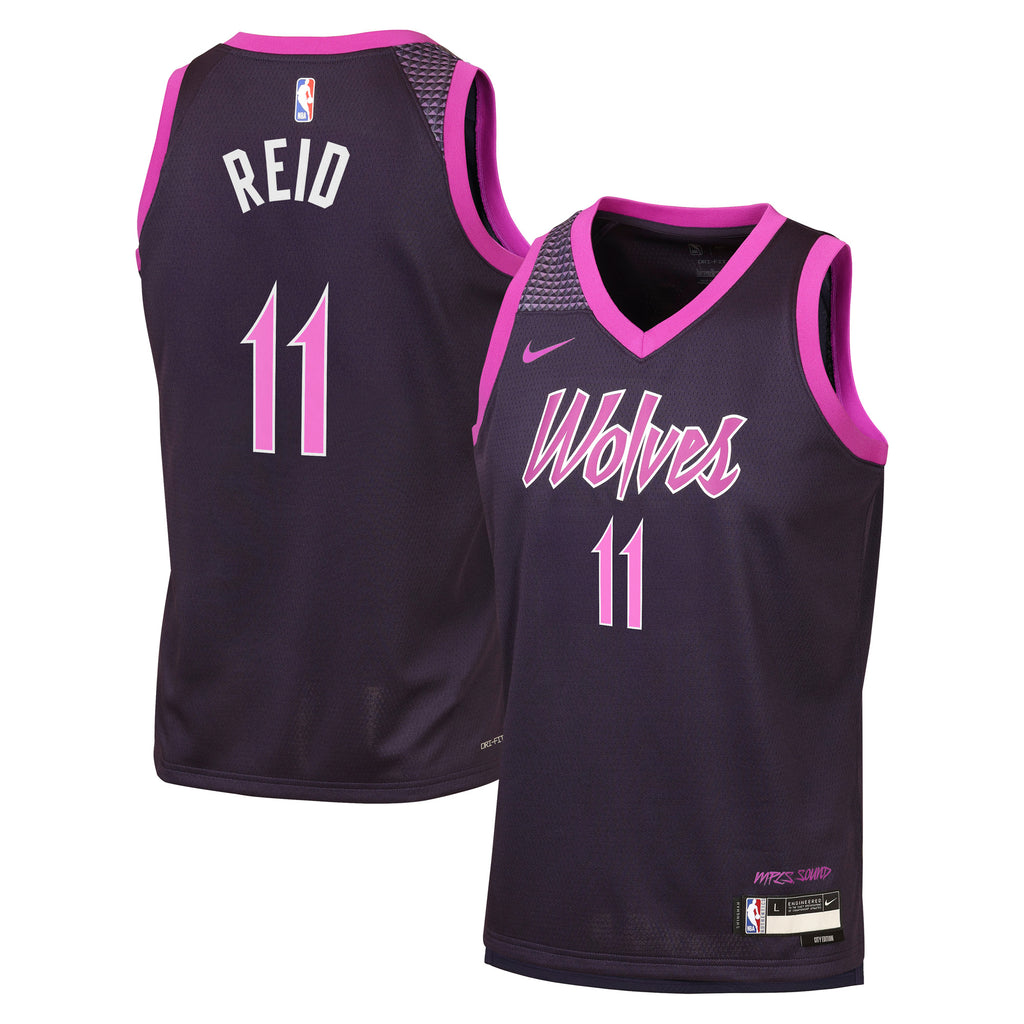 Minnesota Timberwolves NBA Nike 2025/26 City Edition Swingman Jersey - Black - Naz Reid - Youth